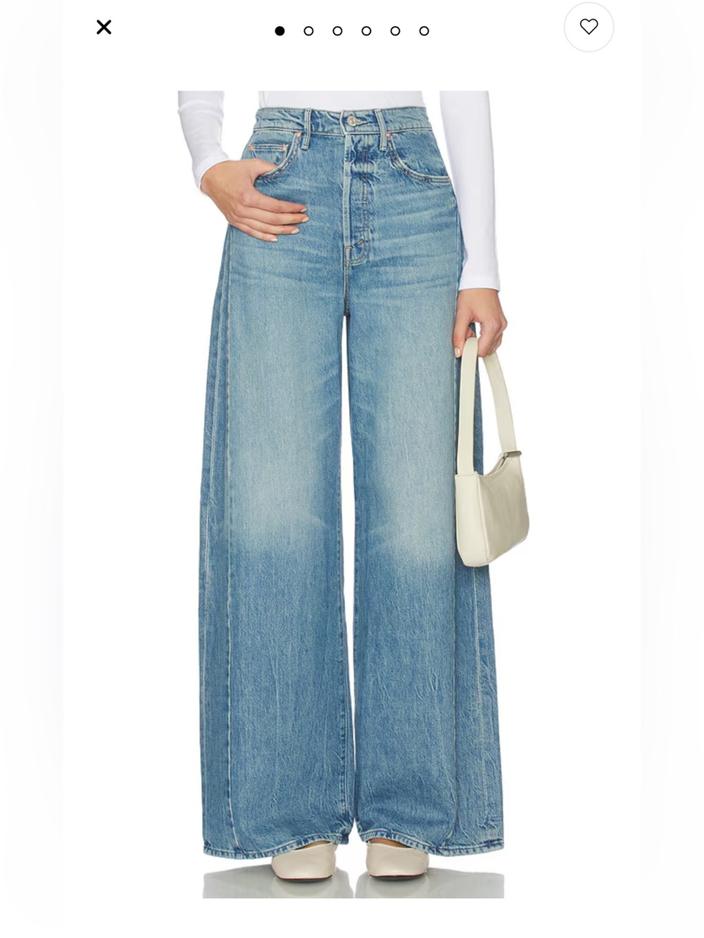 MOTHER Light Blue Wide Leg Flare Jeans